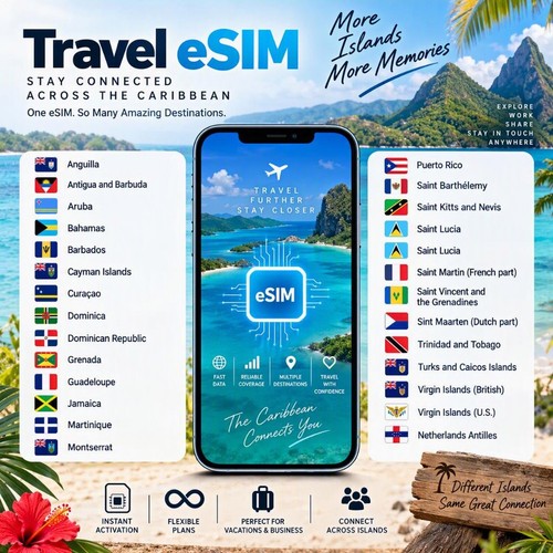 Esim viaggio per caraibi - esim,
