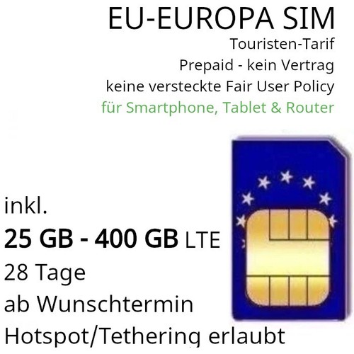 Europa sim per - turisti, e