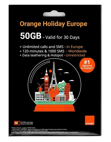 Orange holiday europe - orange, 50gb
